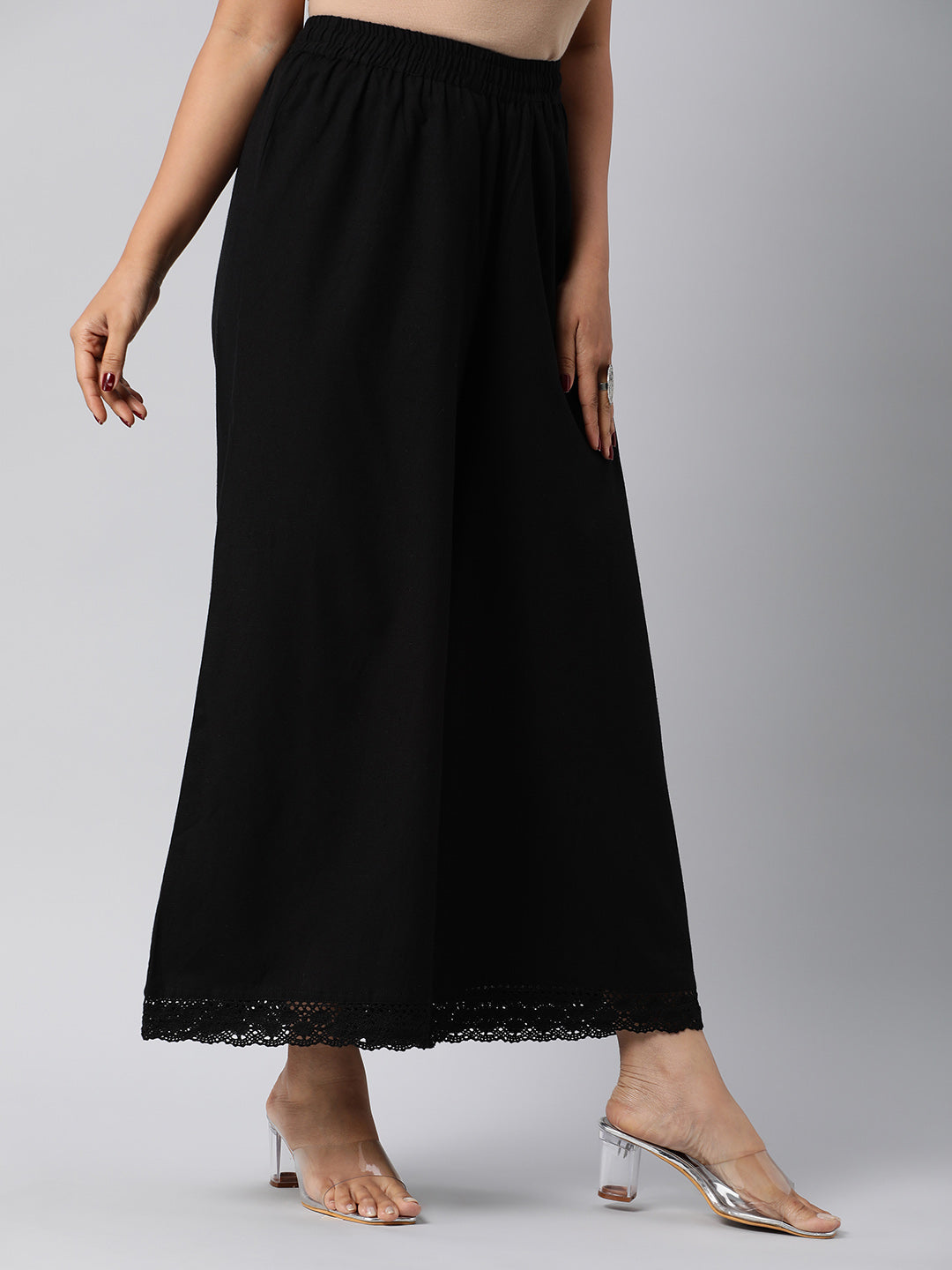 Udaan - Flex palazzo with lace detailing in hem