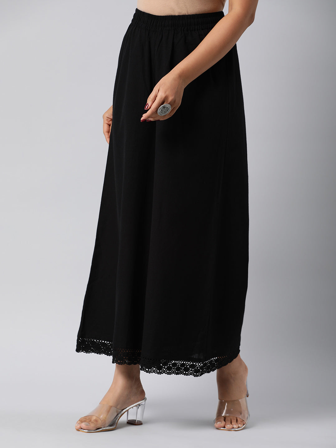 Udaan - Flex palazzo with lace detailing in hem