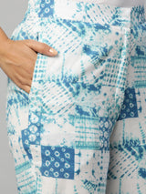 Printed co-ord set with knot detailling on the waistline