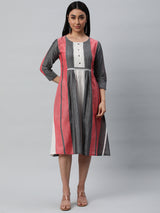 Pleated dress with handwork detailling