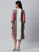 Pleated dress with handwork detailling