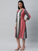Pleated dress with handwork detailling