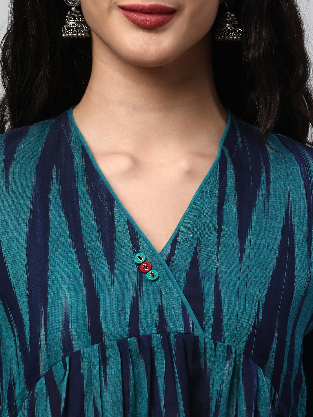 A-line cotton printed dress with pocket