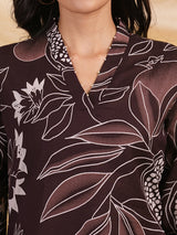 Flared bold printed flex kurta with bead works and pocket