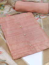 Party Edit- Kota doria unstitched suit set comes with an embroidered chanderi crushed dupatta