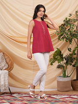A-line Flex embroidered Tunic with handwork