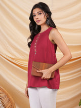 A-line Flex embroidered Tunic with handwork