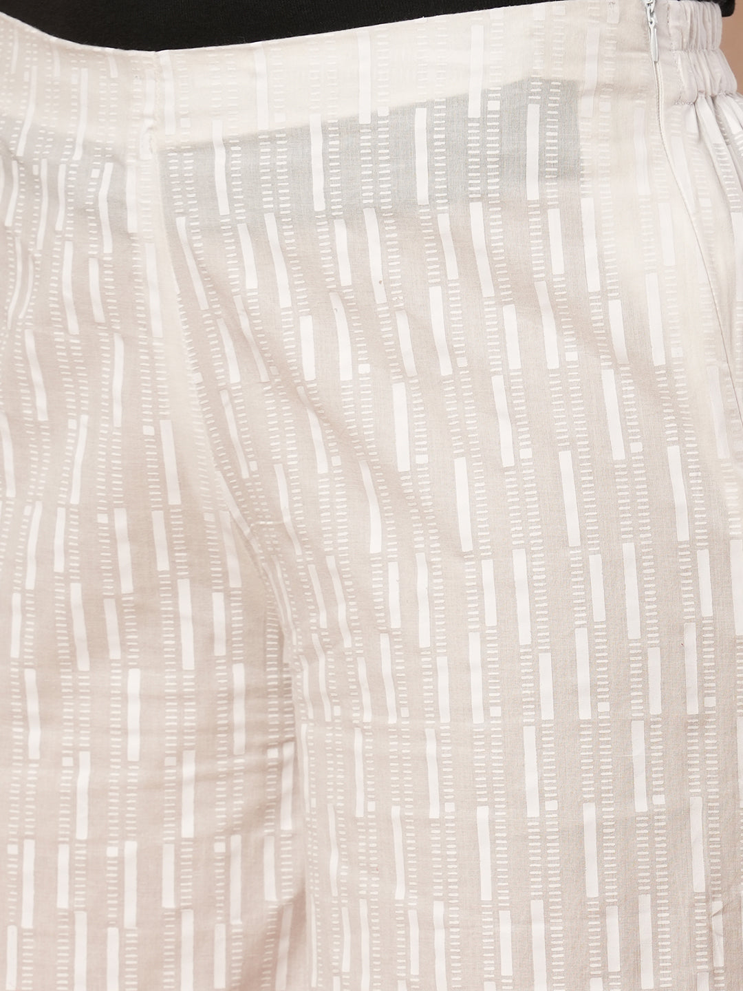 Pure white Cotton palazzo with scallop detailing in hem.