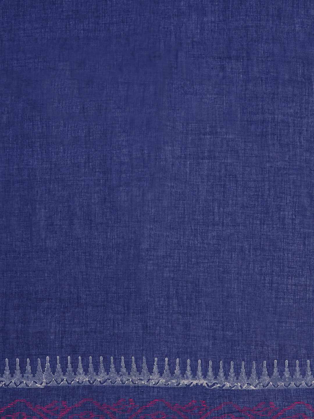 Unstitched cotton Suit Set in Soft Fabric with Ikat Yoke & Block Print Dupatta.(Blue)