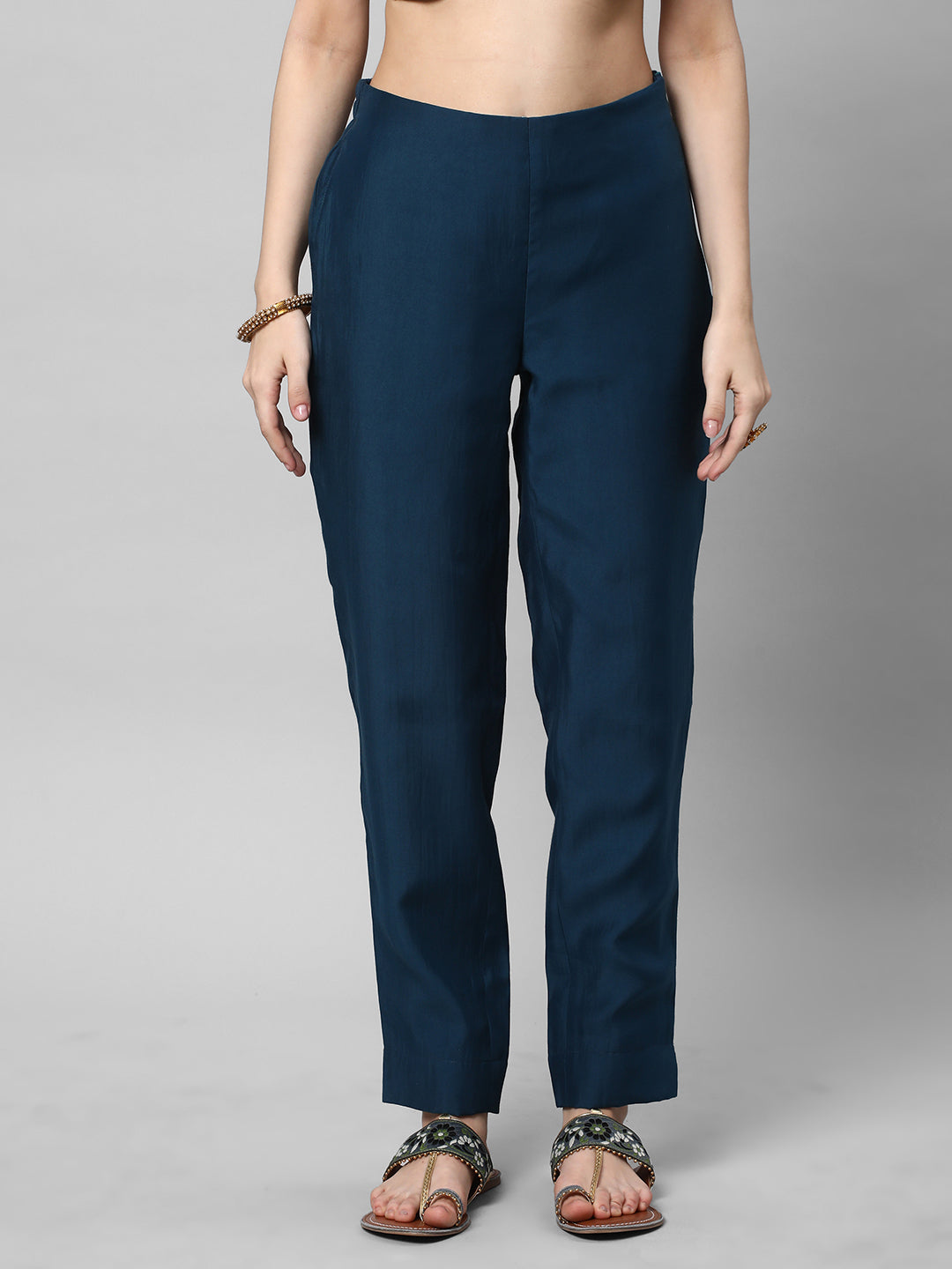 Party Edit- A machine embroidered kurta with self bottom paired with printed dupatta