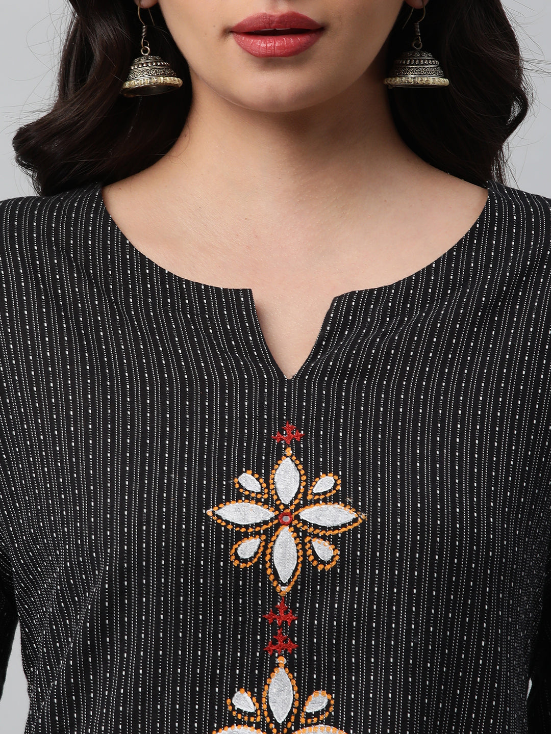 Leher - Straight cut kurta on woven cotton fabric with block print