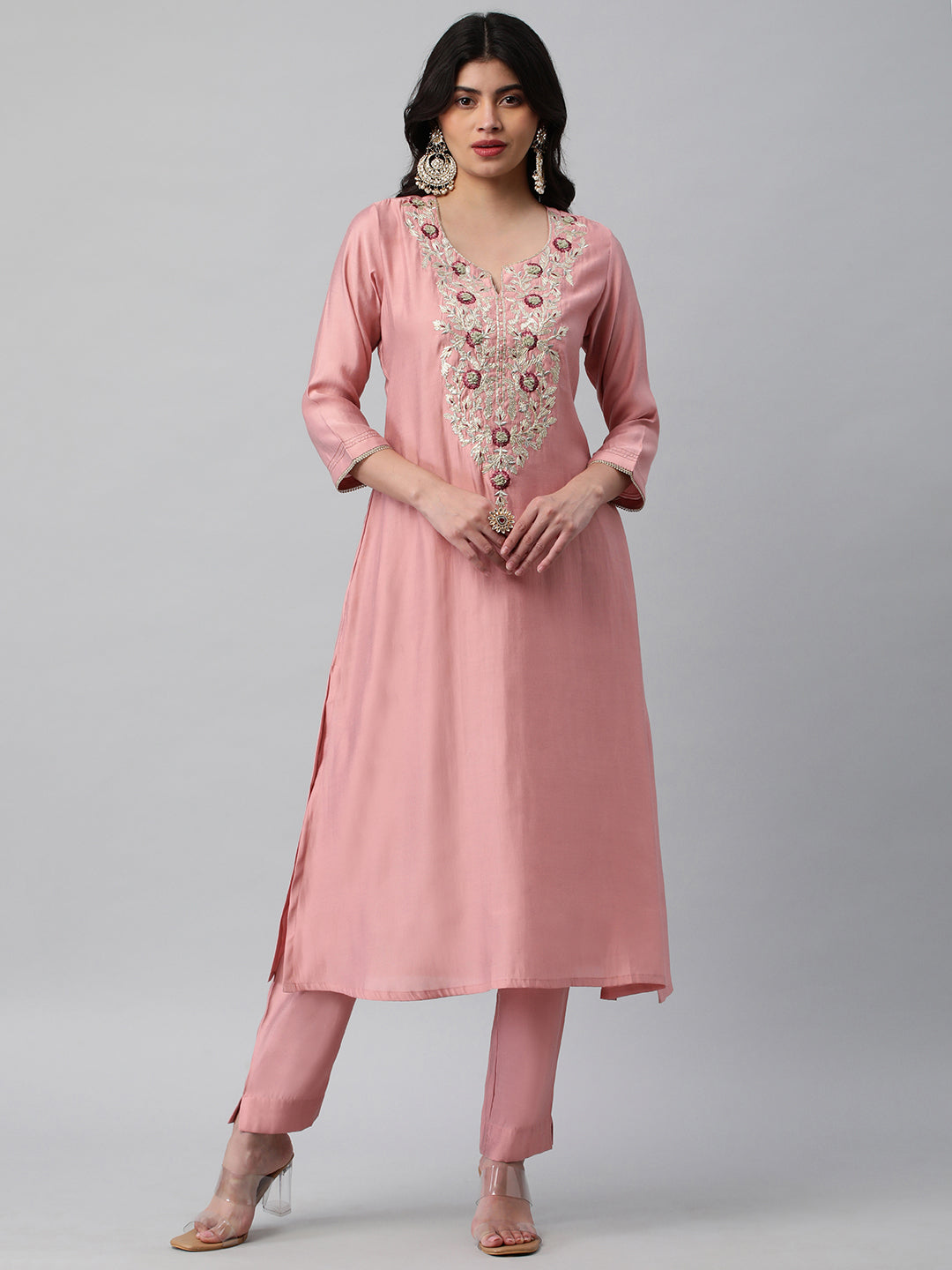Party Edit- A line kurta with beautiful gota patti embroidery