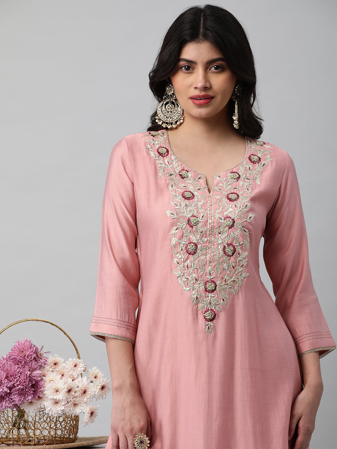 Party Edit- A line kurta with beautiful gota patti embroidery