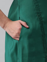 Party Edit- A-line kurta with sequin detail at center and sleeves
