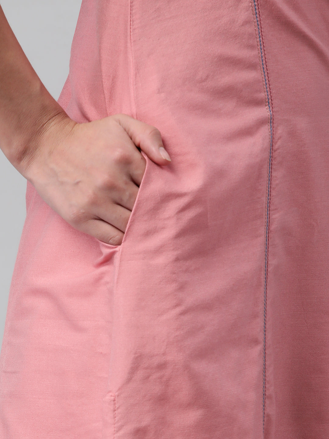 Party Edit- A shoulder princess kurta with the detail of contrasting stitch lines