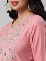 Party Edit- A shoulder princess kurta with the detail of contrasting stitch lines