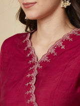 Party Edit- Panelled co-Ord set with cutwork embroidered mock paired with palazzo