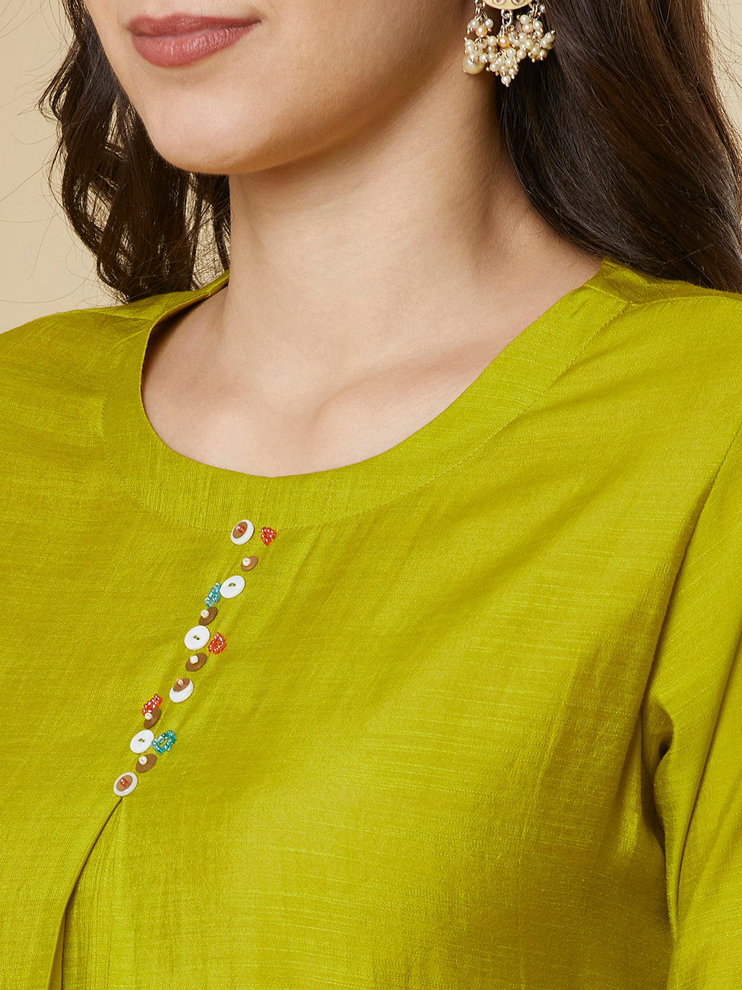 Party Edit- A centre box pleated co-Ord set with sleeves embroidery and handwork