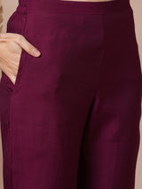 Party Edit- Embroidered A line silk blend kurta paired with printed dupatta and lined pants