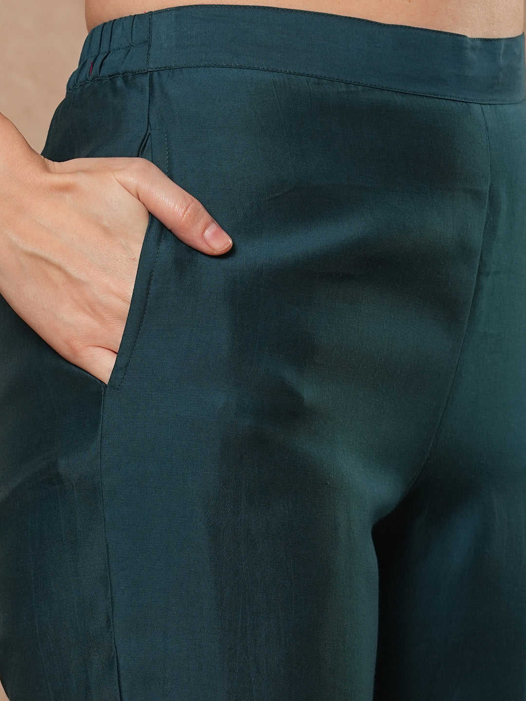 Party Edit- Straight fit kurta set with geometric multicolor embroidery in abstract formation yoke and cuff