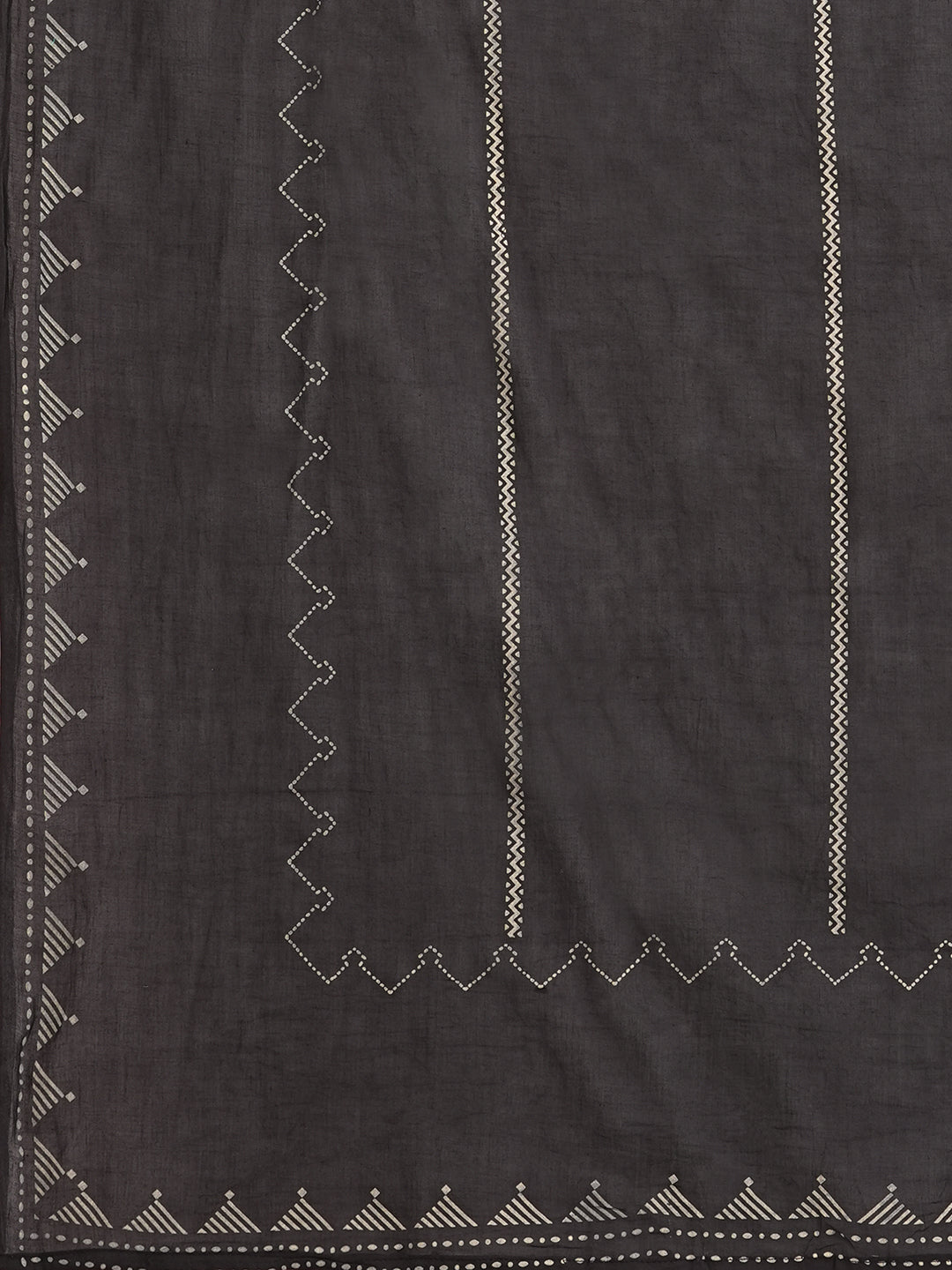 Straight fit suit set features a cotton block printed top adorned with a printed bottom & printed dupatta.