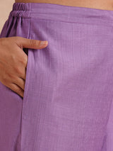 Party Edit- Straight fit art silk kurta with shaded embroidery paired with lined pants.