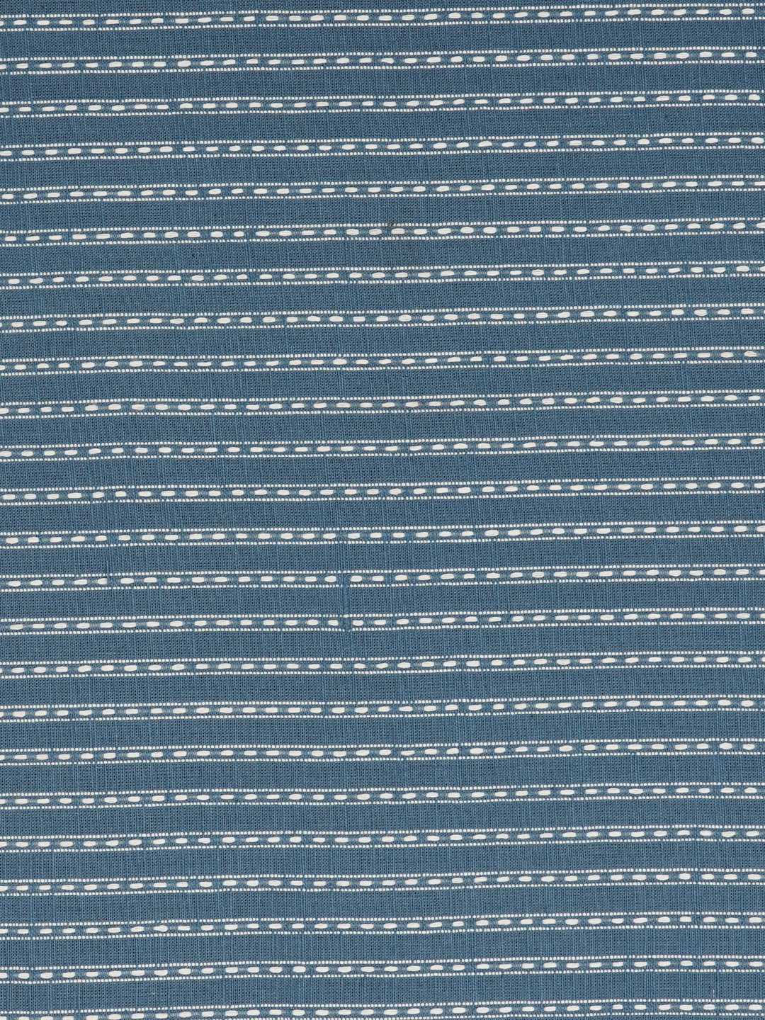 3-piece unstitched suit set featuring a dobby butti top with delicate handwork and striped yoke.(Blue)