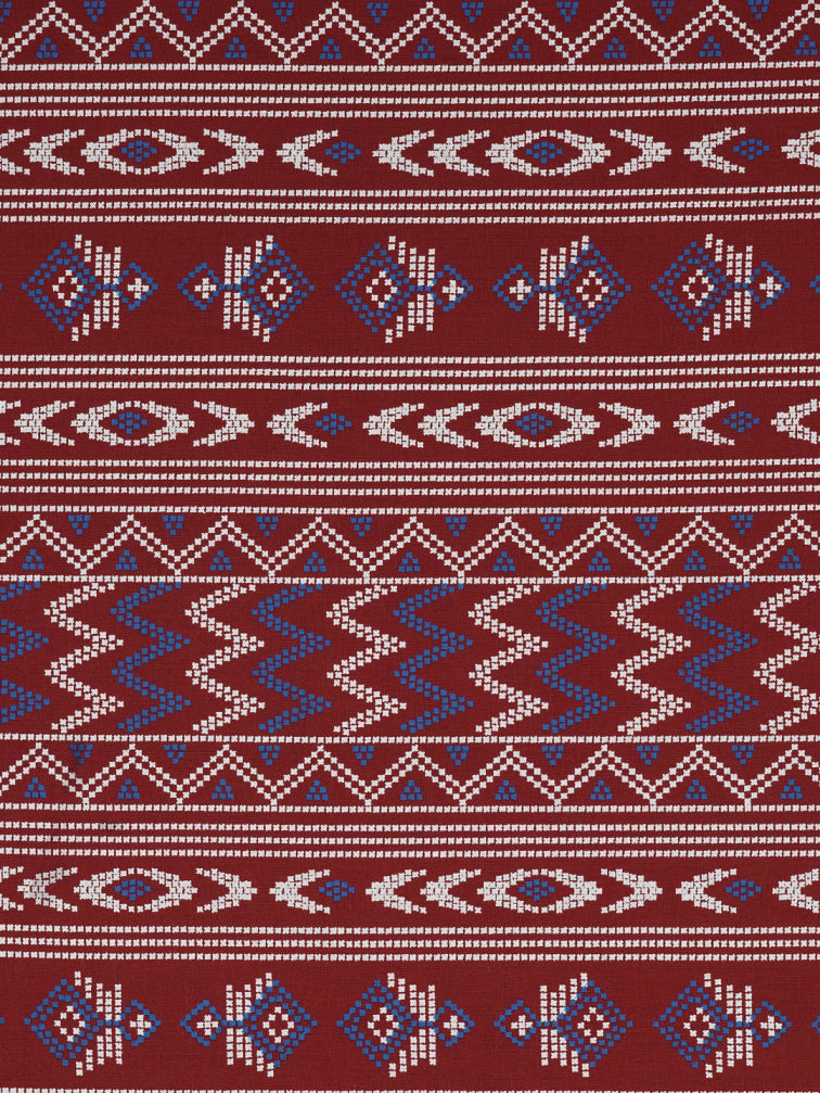 3-piece unstitched suit set featuring a butti-printed kurta with coordinated yoke detailing.