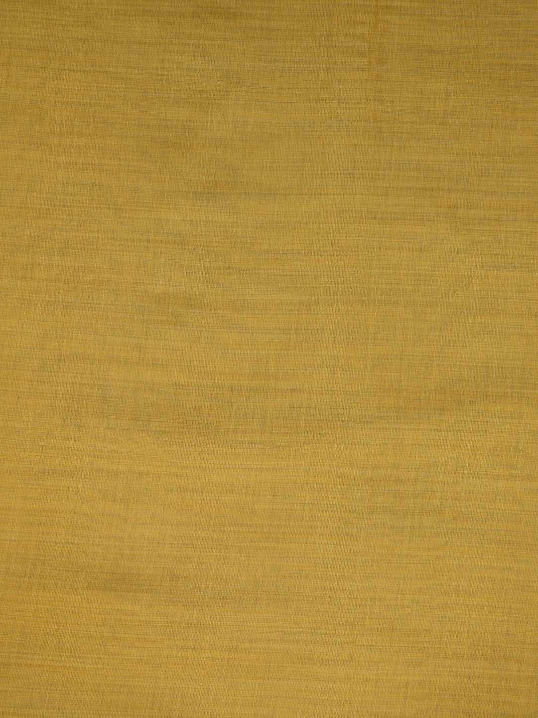 Unstitched suit set in elegant tussar silk featuring a contrast blue yoke with delicate zari work.(Yellow)