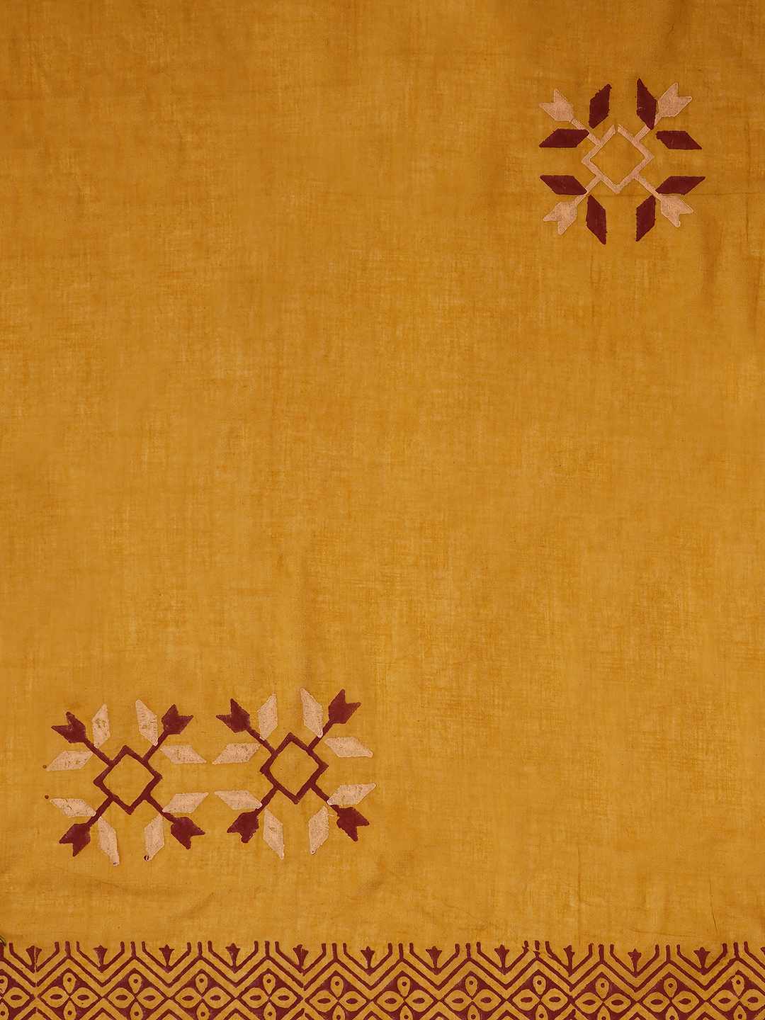 Unstitched Cotton 3-Piece Suit Set with Mirror Work, Printed Dupatta & Plain Bottom.(Maroon)