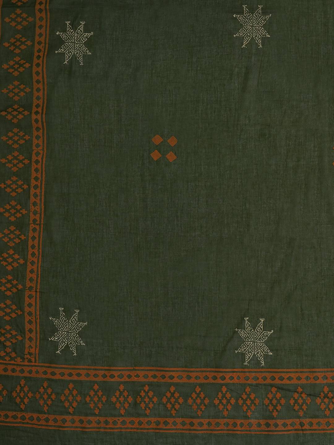 Unstitched Cotton Cutwork Embroidered 3-Piece Suit Set with Printed Bottom and Dupatta.(Green)
