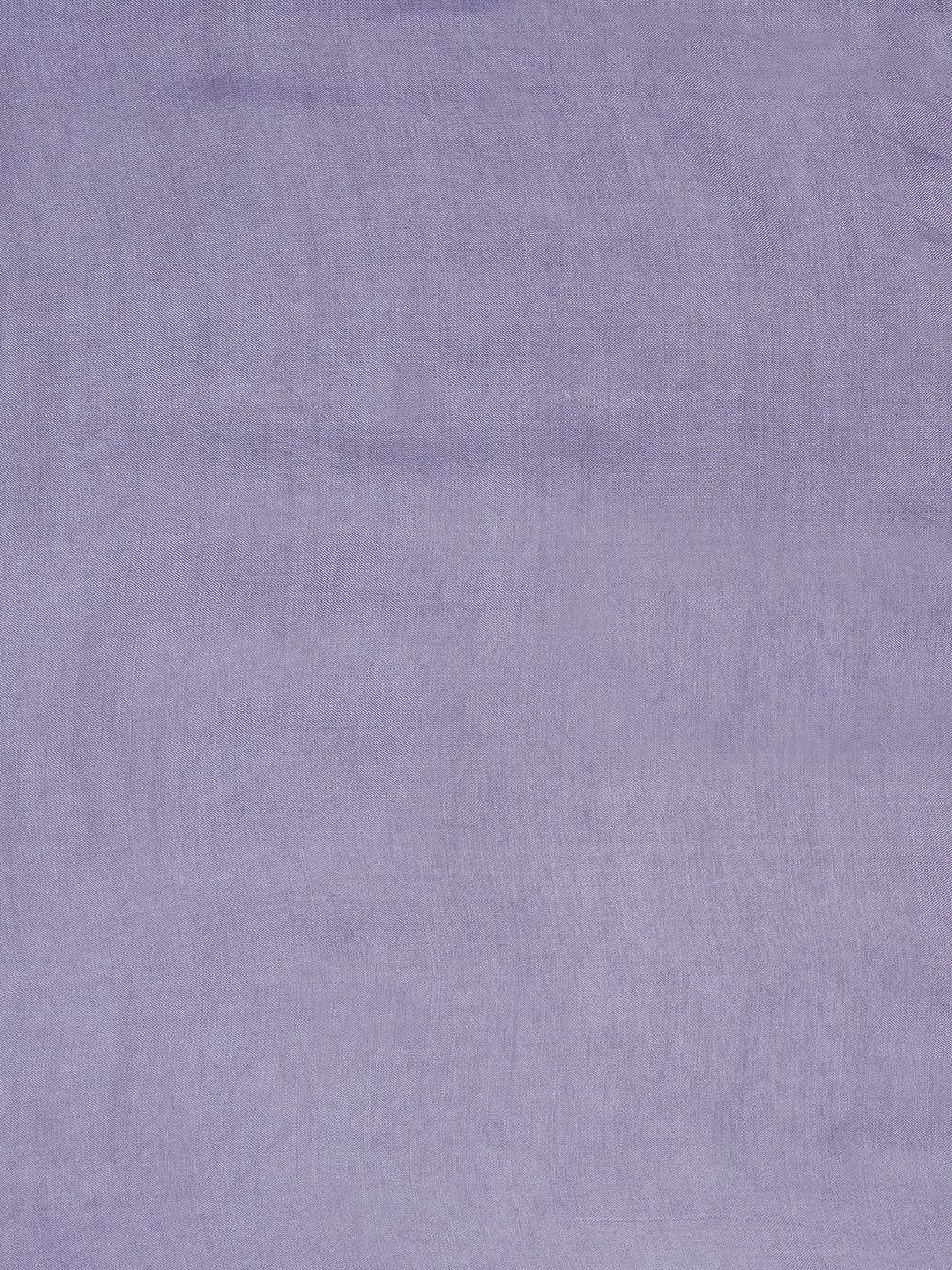 Chanderi Unstitched 3-Piece Suit Set with Lace Work, Printed Palazzo and Dupatta.(Purple)