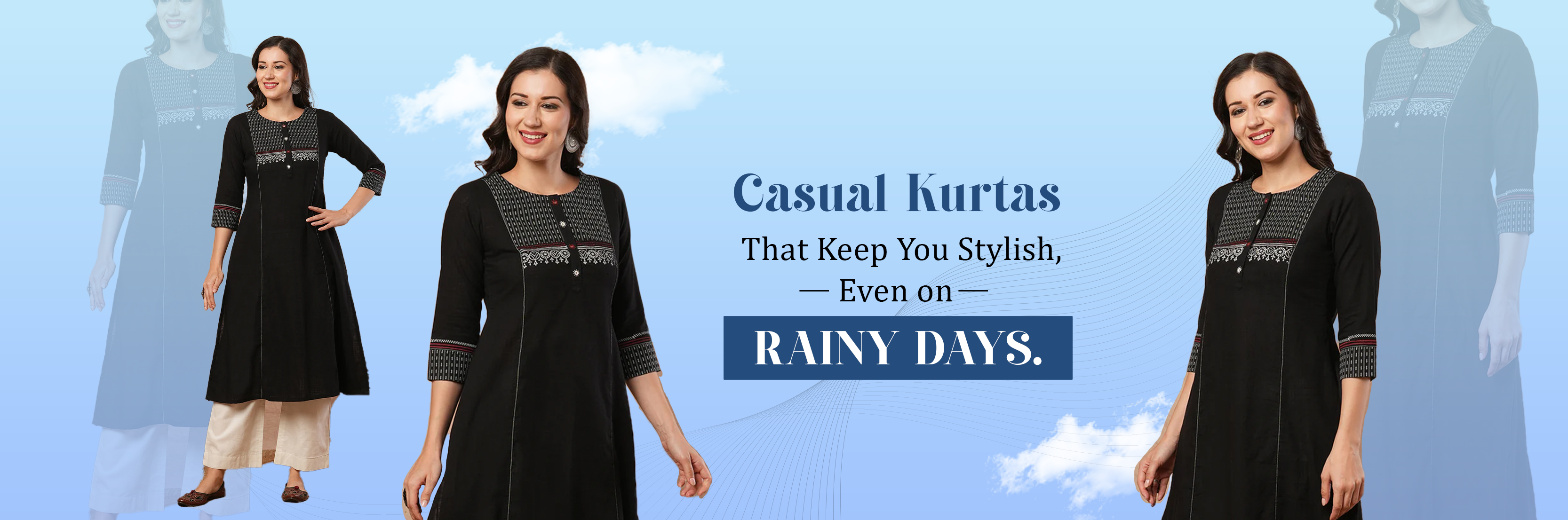 Casual Kurtas That Keep You Stylish, Even on Rainy Days.