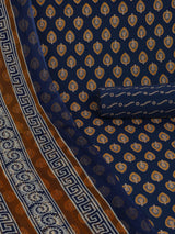 Blue Unstitched printed suits set with co-ordinated with printed dupatta.