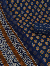 Blue Unstitched printed suits set with co-ordinated with printed dupatta.