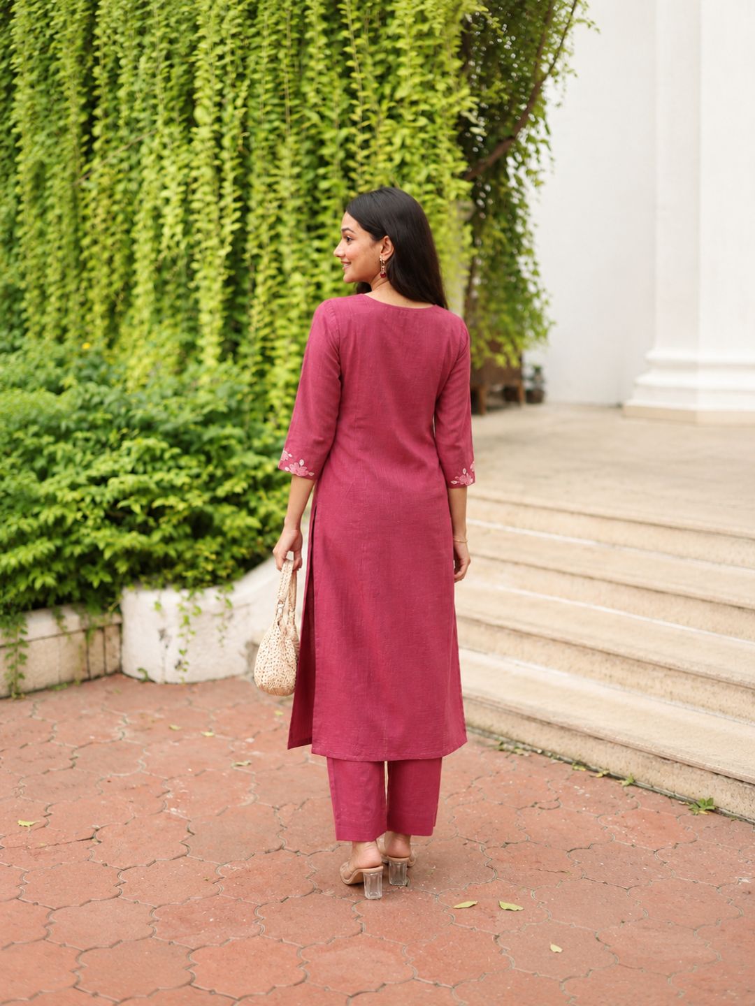 Shoulder Princess Cotton Angarakha Kurta with Cordwork Embroidery.