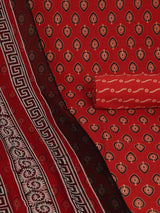 Maroon Unstitched printed suits set with co-ordinated with printed dupatta.