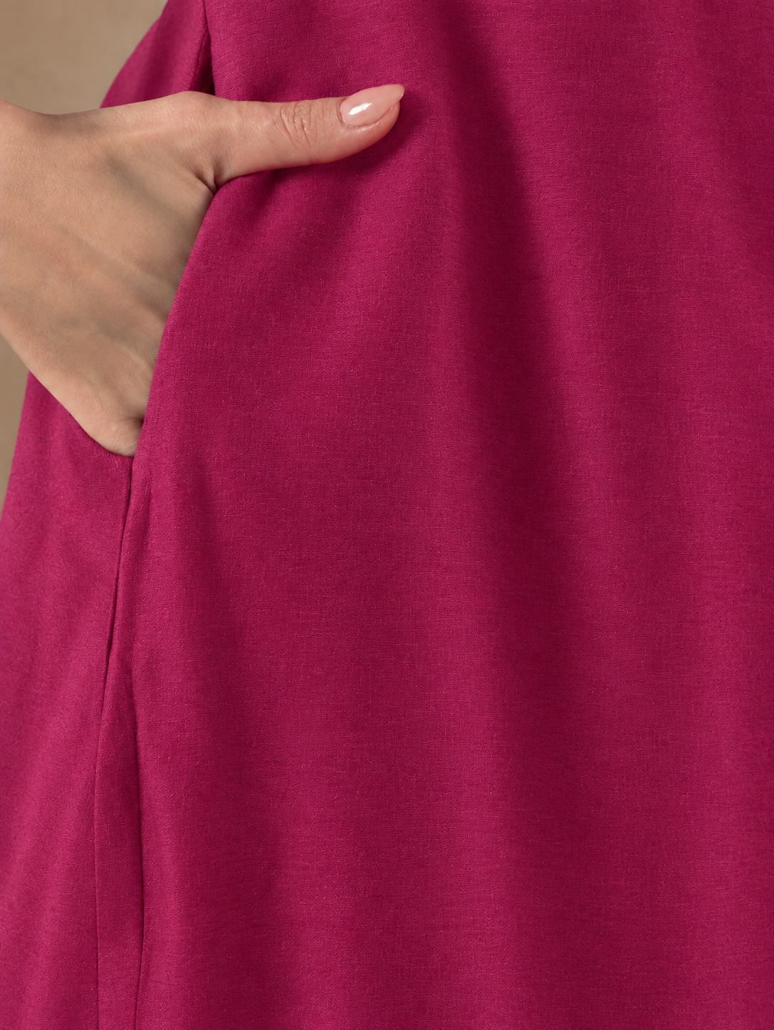 Straight Fit Silk Blend Kurta Set with Zari Embroidery & Sequins work, Plain Matching Palazzo.(Pink)