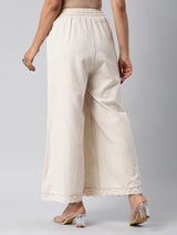 Udaan - Flex palazzo with lace detailing in hem.