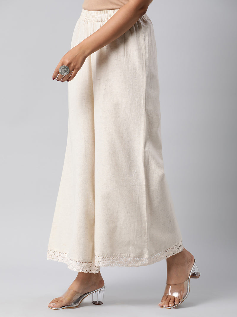 Udaan - Flex palazzo with lace detailing in hem.