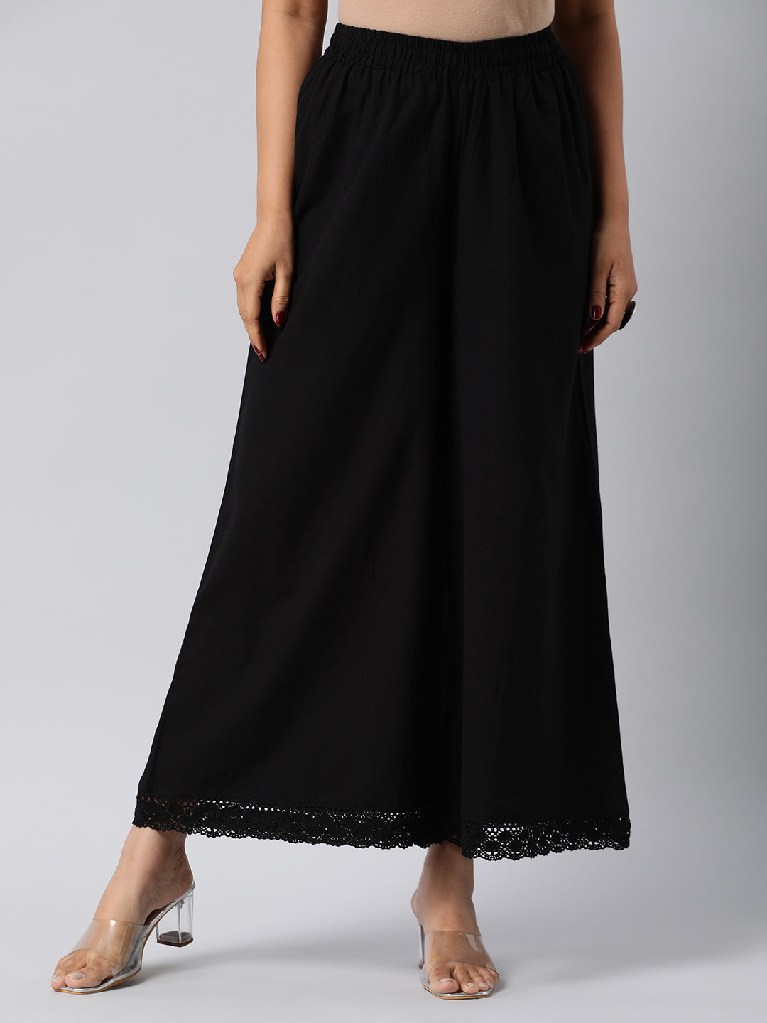 Udaan - Flex palazzo with lace detailing in hem