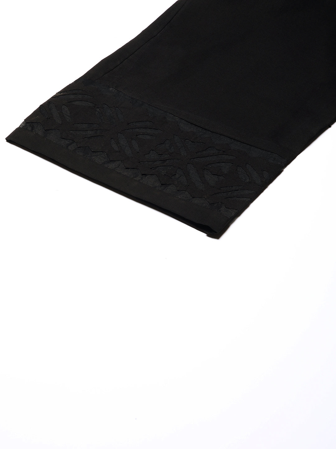 Flared cotton palazzo with applique detailing in hem