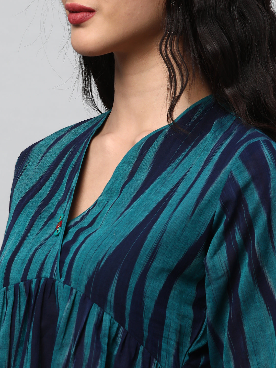 A-line cotton printed dress with pocket