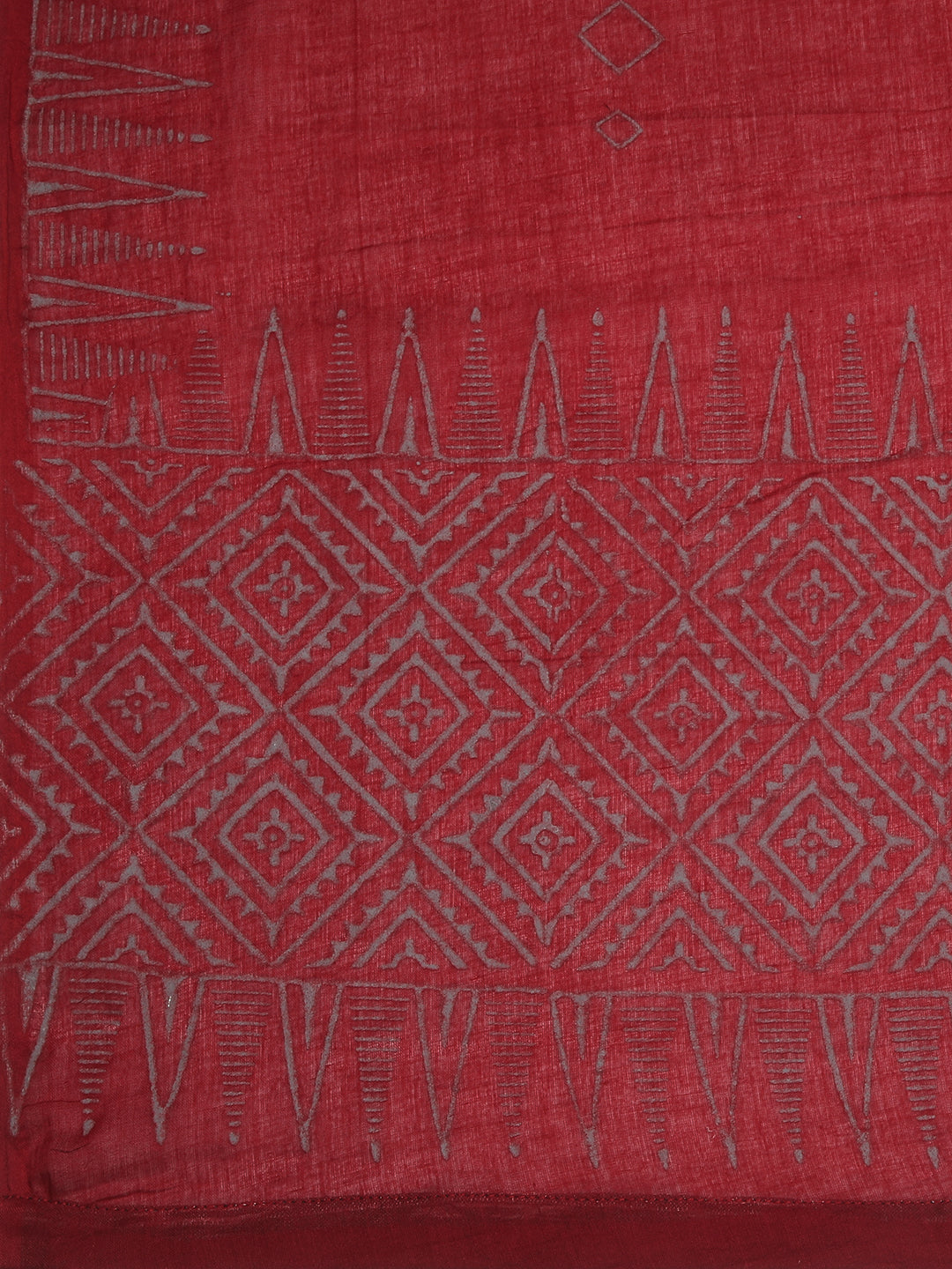 Unstitched cotton suit set with an ikat top and contrast-colored dupatta