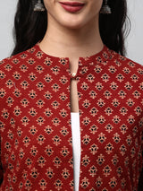 Reversible Short Jacket with traditional hand crafted dhabu block print.