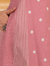 A line kurta with blend of different cotton prints & pocket.