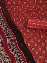 Maroon Unstitched printed suits set with coordinated with printed dupatta.