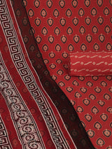 Maroon Unstitched printed suits set with coordinated with printed dupatta.