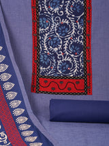 Unstitched mix-match yoke with contrast colour block printed dupatta.