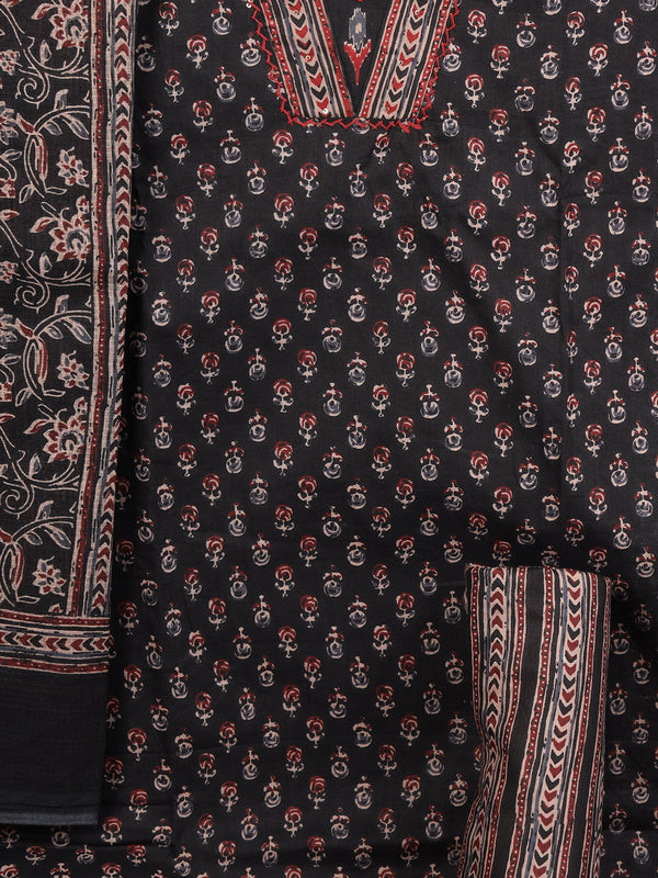 Sophisticated traditional printed unstitched suit set with delicate detailing of handwork.